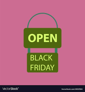 Flat icon of signboard black friday vector image
