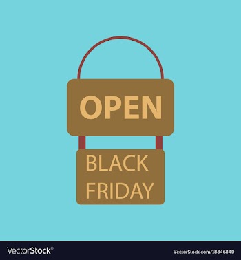 Flat icon of signboard black friday vector image