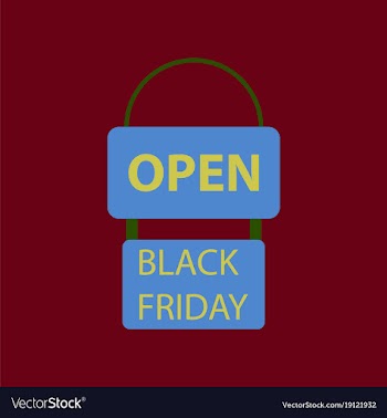 Flat icon of signboard black friday vector image