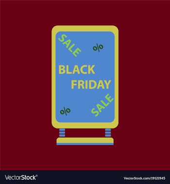 Flat icon of signboard black friday vector image
