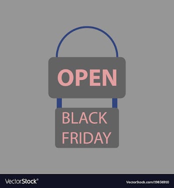 Flat icon of signboard black friday vector image