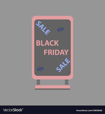 Flat icon of signboard black friday vector image