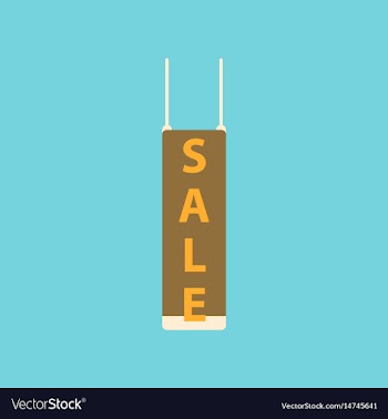 Flat icon of signboard sale vector image
