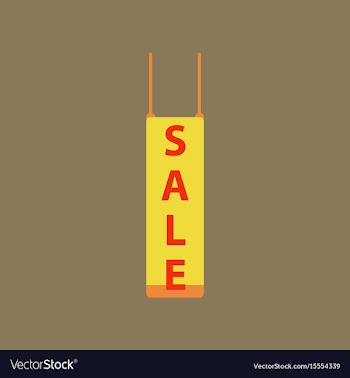 Flat icon of signboard sale vector image