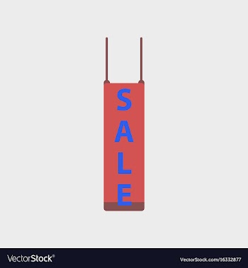 Flat icon of signboard sale vector image