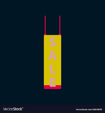 Flat icon of signboard sale vector image