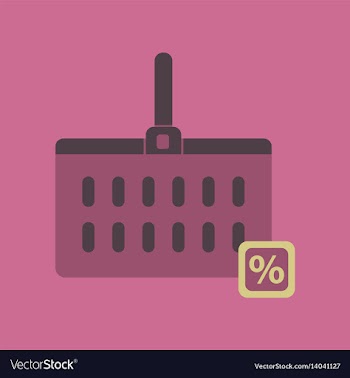 Flat icon of supermarket basket vector image