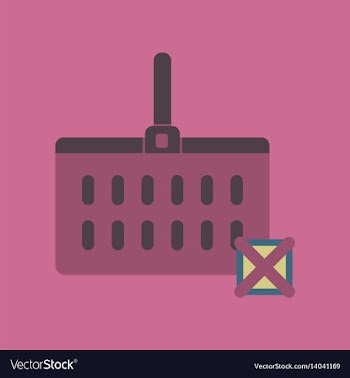 Flat icon of supermarket basket vector image