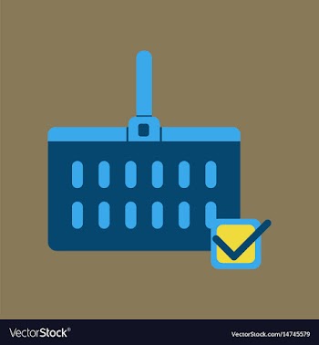 Flat icon of supermarket basket vector image