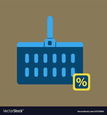 Flat icon of supermarket basket vector image