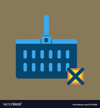 Flat icon of supermarket basket vector image