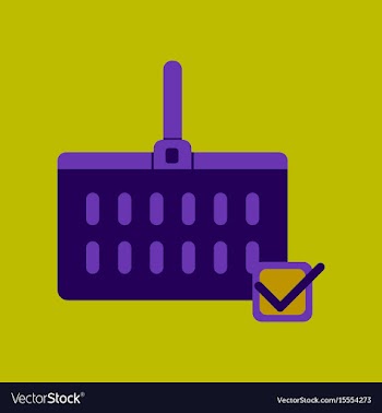 Flat icon of supermarket basket vector image