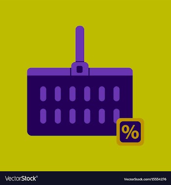 Flat icon of supermarket basket vector image