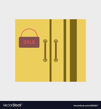 Flat icon of wardrobe sale black friday vector image