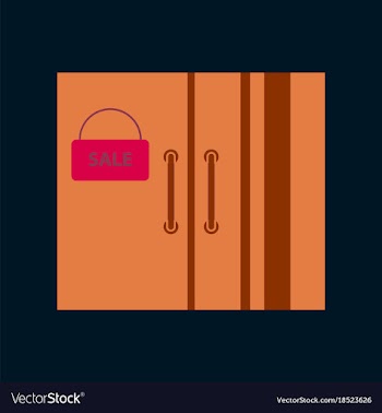Flat icon of wardrobe sale black friday vector image