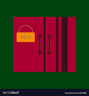 Flat icon of wardrobe sale black friday vector image