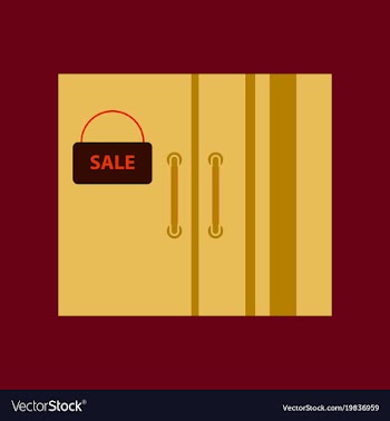 Flat icon of wardrobe sale black friday vector image