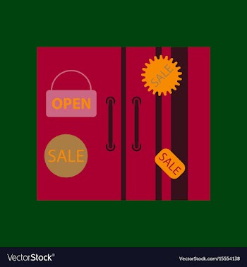 Flat icon of wardrobe sale discounts vector image