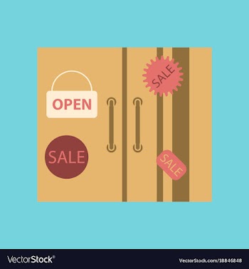 Flat icon of wardrobe sale discounts vector image