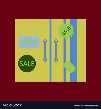 Flat icon of wardrobe sale discounts vector image