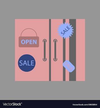 Flat icon of wardrobe sale discounts vector image
