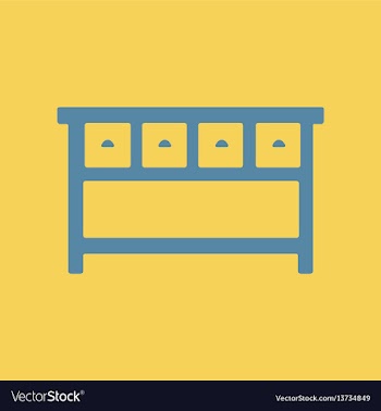 Flat icon office desk vector image