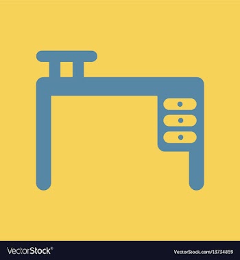 Flat icon office desk vector image