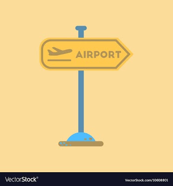 Flat icon on background airport sign vector image