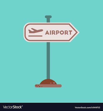 Flat icon on background airport sign vector image