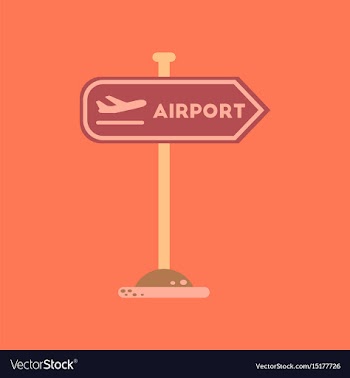 Flat icon on background airport sign vector image