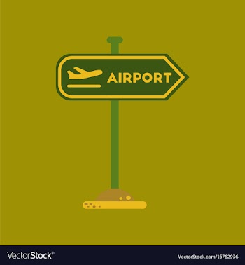 Flat icon on background airport sign vector image