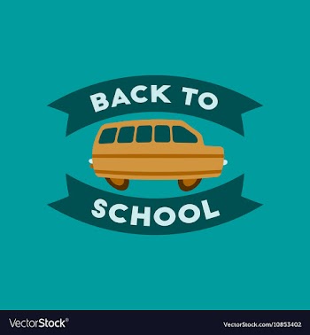 Flat icon on background Back to school bus vector image
