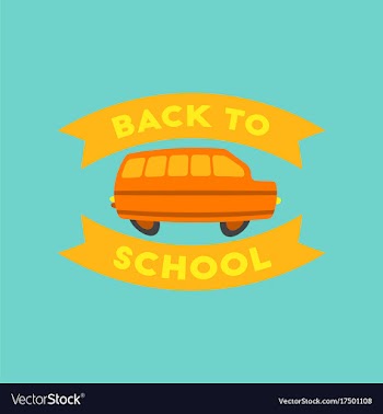 Flat icon on background back to school bus vector image