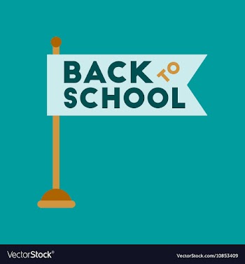 Flat icon on background Back to school flag vector image