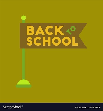 Flat icon on background back to school flag vector image