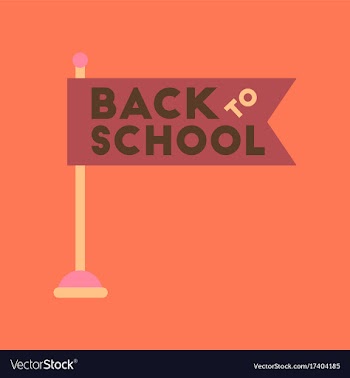 Flat icon on background back to school flag vector image