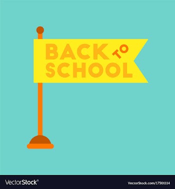 Flat icon on background back to school flag vector image