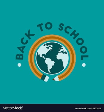 Flat icon on background Back to school globe vector image