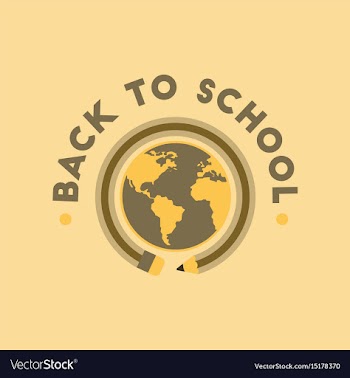 Flat icon on background back to school globe vector image