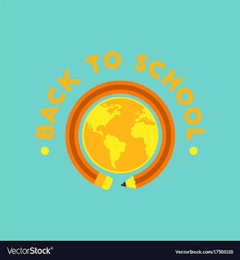 Flat icon on background back to school globe vector image