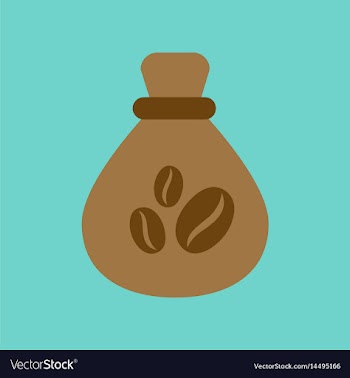 Flat icon on background bag roasted coffee vector image
