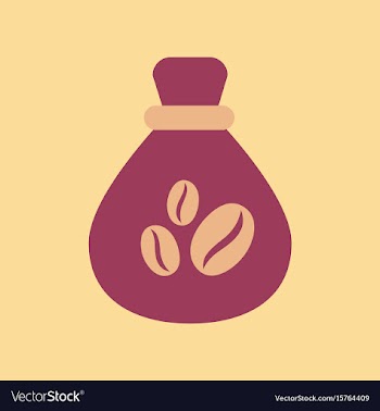 Flat icon on background bag roasted coffee vector image