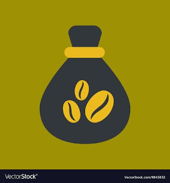 Flat icon on background bag roasted coffee vector image