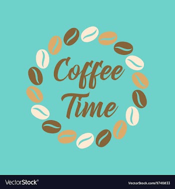 Flat icon on background bean Coffee time logo vector image