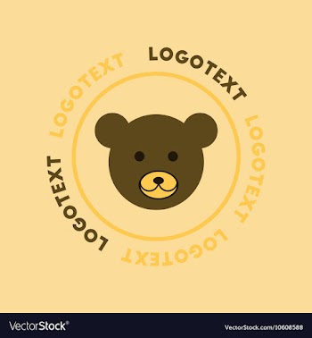 Flat icon on background bear logo vector image