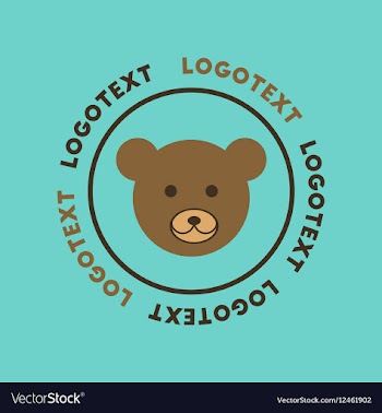 Flat icon on background bear logo vector image