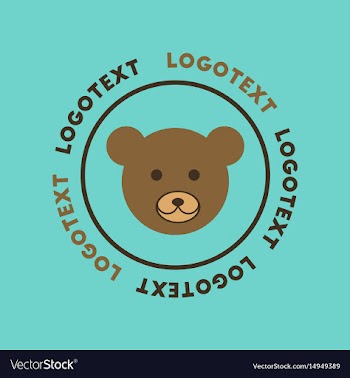 Flat icon on background bear logo vector image