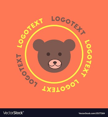 Flat icon on background bear logo vector image