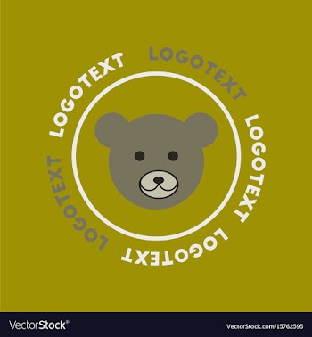 Flat icon on background bear logo vector image
