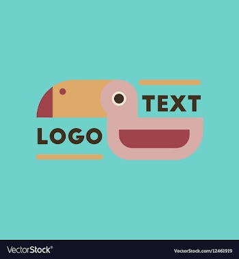 Flat icon on background bird logo vector image